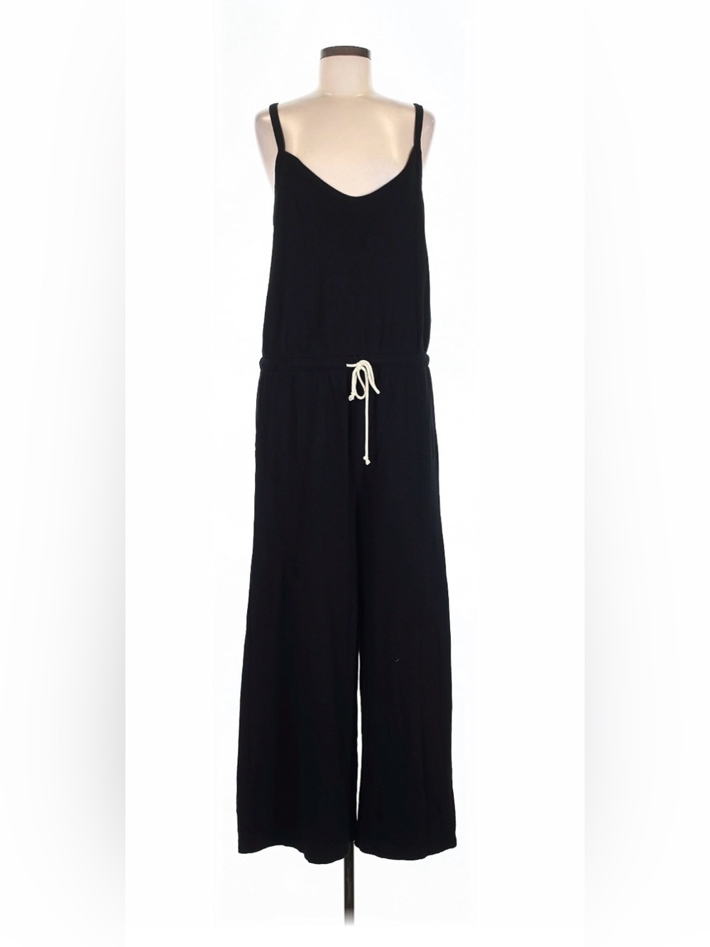 • Universal Thread Black Wide-Leg Spaghetti Strap Jumpsuit with Drawstring